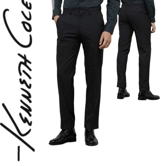 New Kenneth Cole Reaction Stretch Modern Fit Dress Pants Black 31 x 32 - Picture 2 of 15